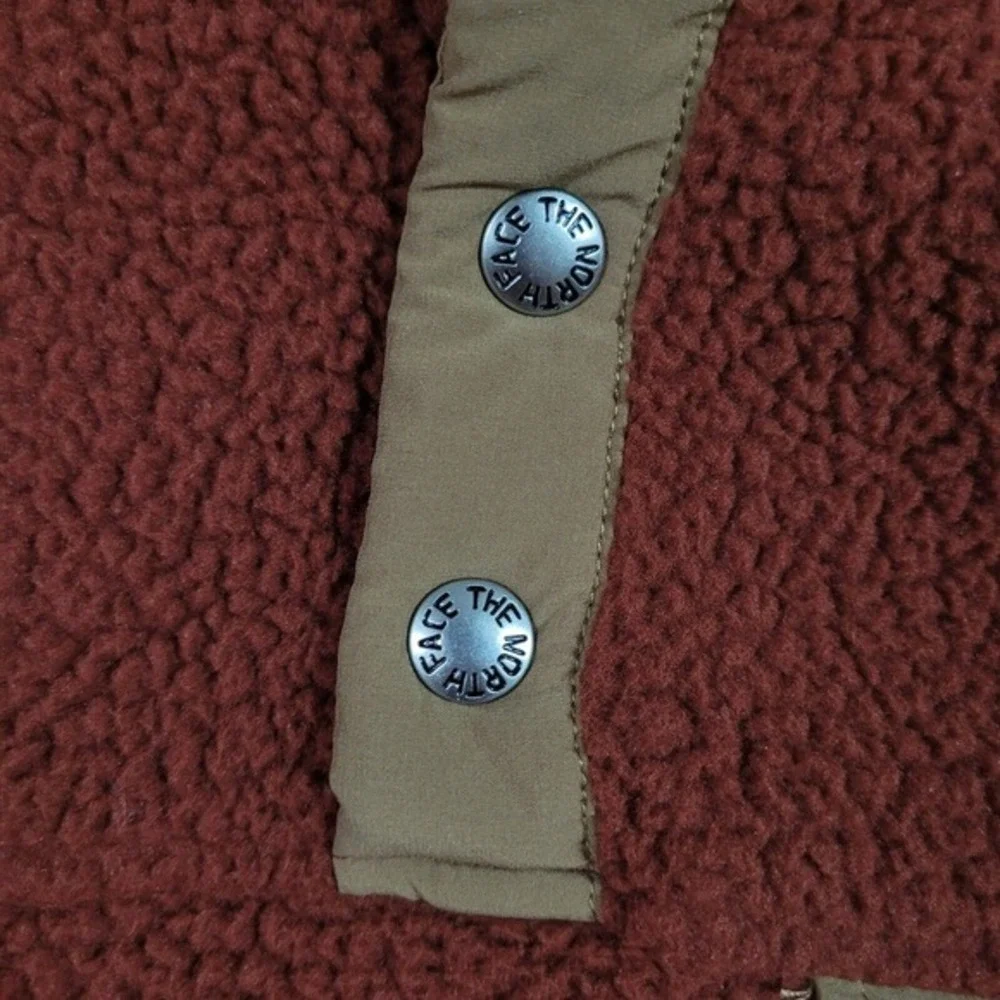 The North Face CRAGMONT Fleece Mens‎ XL 1/4 Snap Front Sherpa Rust Orange